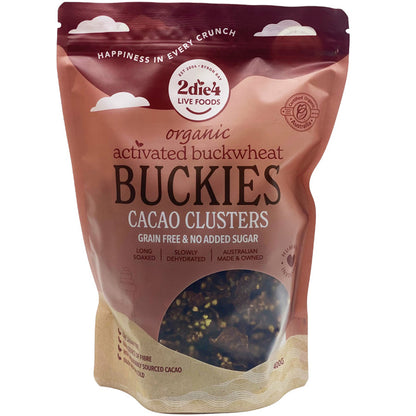 2Die4 Live Foods Organic Activated Buckwheat Buckies Cacao Clusters