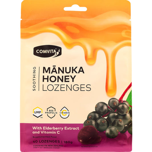 Comvita Manuka Honey Lozenges with Elderberry Extract and Vitamin C