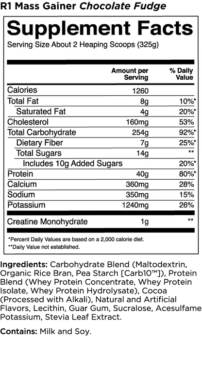 Rule 1 R1 Mass Gainer