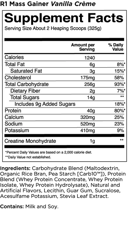 Rule 1 R1 Mass Gainer