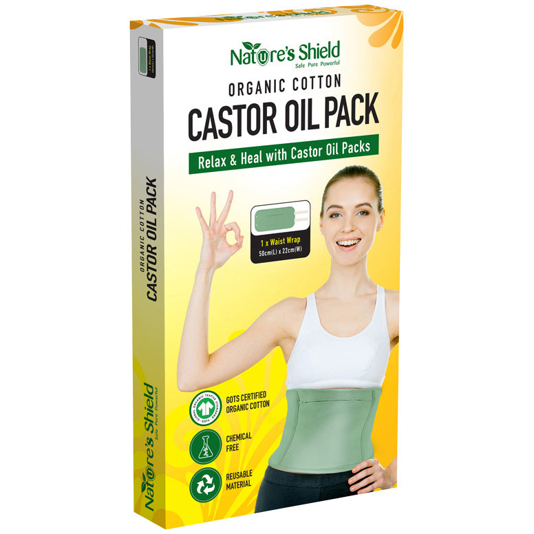 Nature's Shield Organic Cotton Castor Oil Pack Waist Wrap