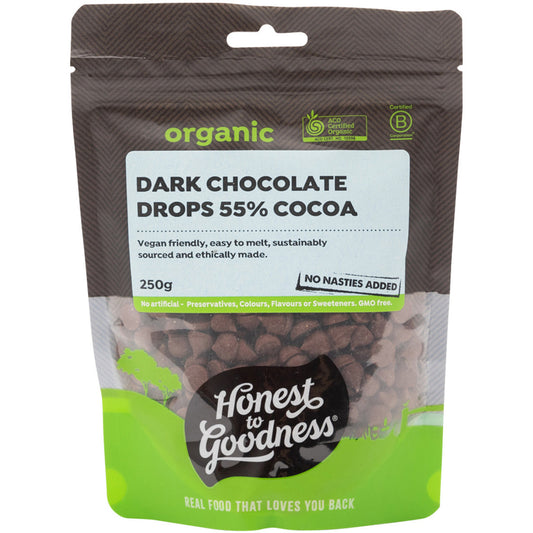 Honest to Goodness Organic Dark Chocolate Drops 55% Cocoa