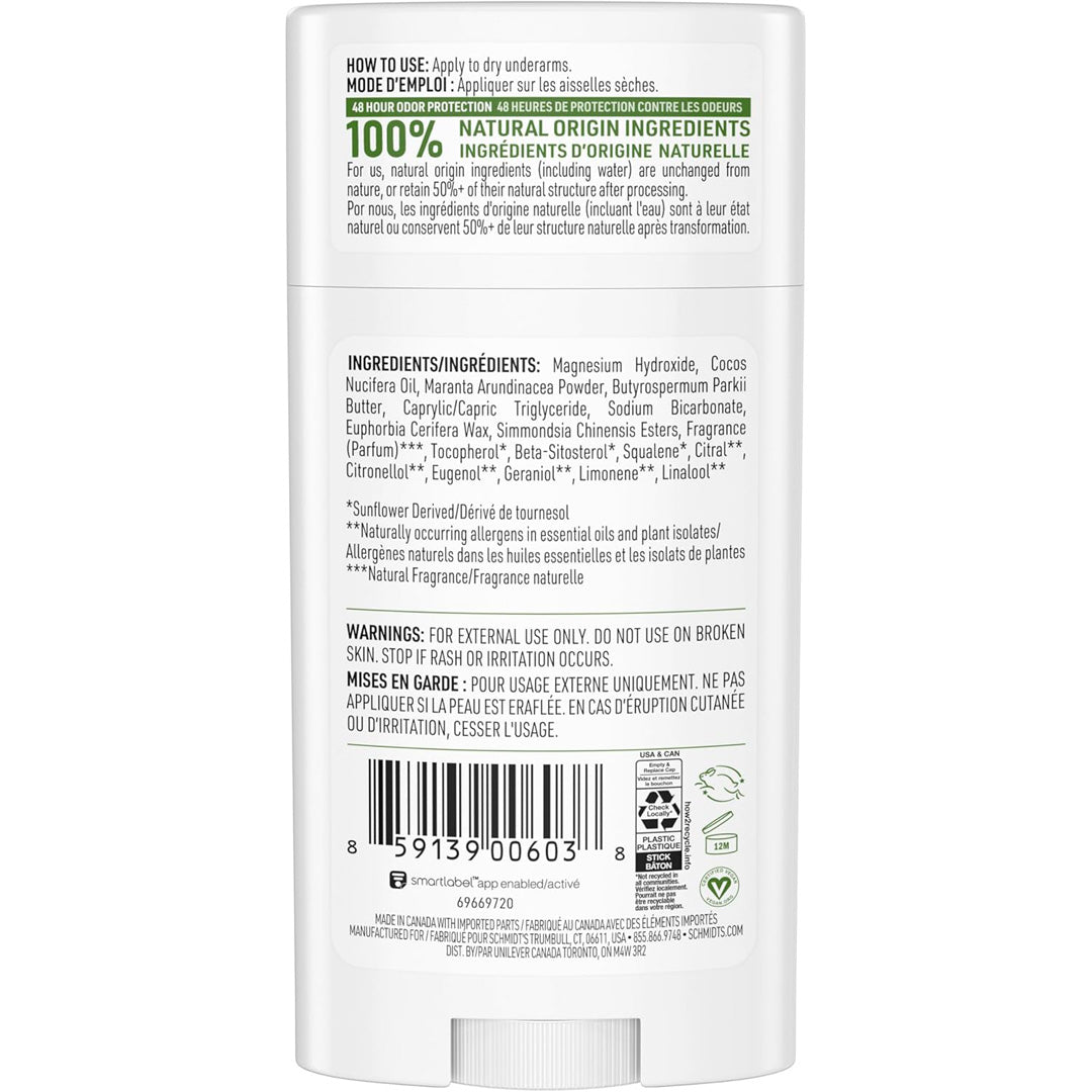 Schmidt's Bergamot + Lime Deodorant