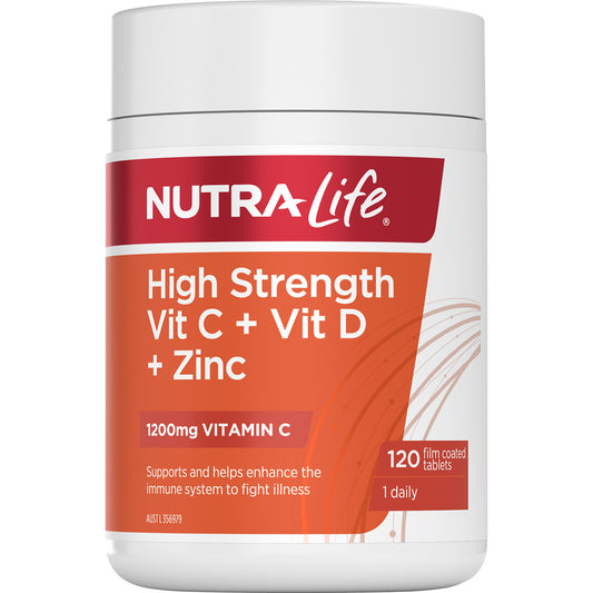 Nutra-Life High Strength Vitamin C + D + Zinc